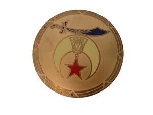 Vintage Masonic Shriners brass plaque or license plate topper